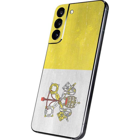 Vatican City Flag Distressed Galaxy S22 Plus Skin